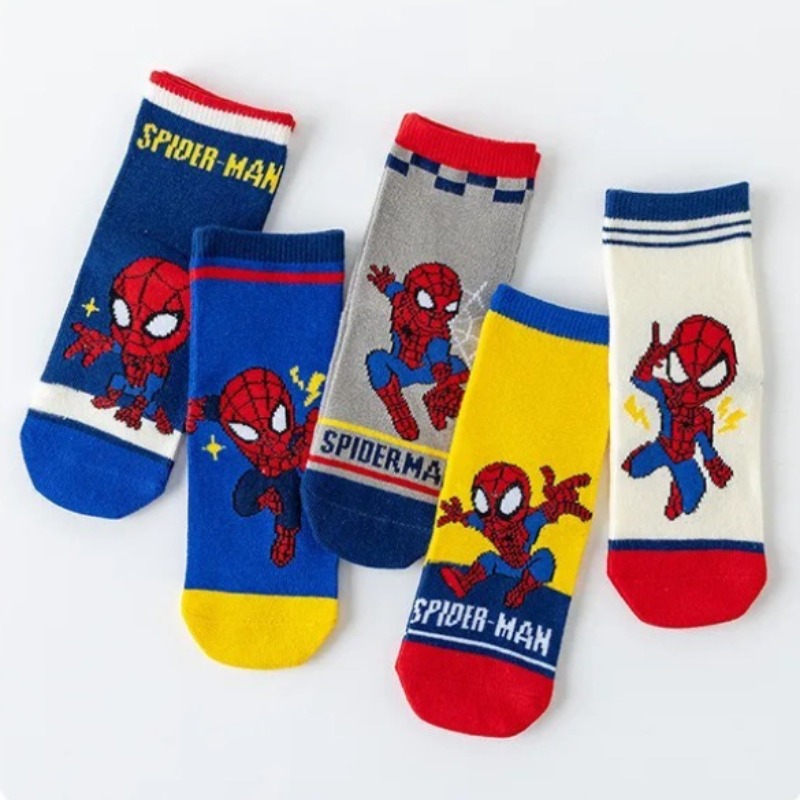 5 คู่/ล็อต ถุงเท้าเด็กลายแมงมุ - Baby Clothing For Boys บทวิจารณ์และราคา
