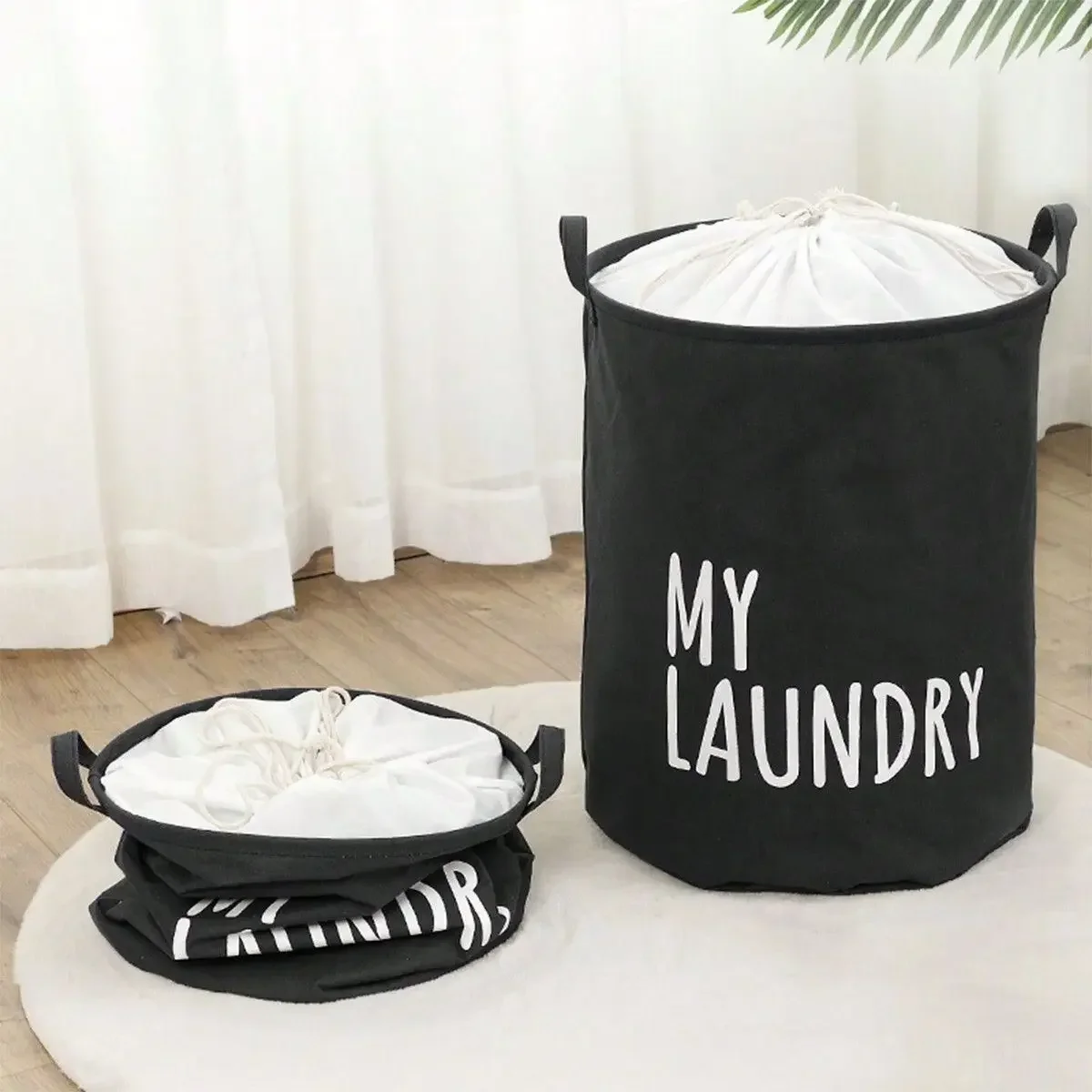 ตะกร้าใส่ผ้าพับได้แบบมีเชือกผู - Baby Clothing Hamper บทวิจารณ์และราคา