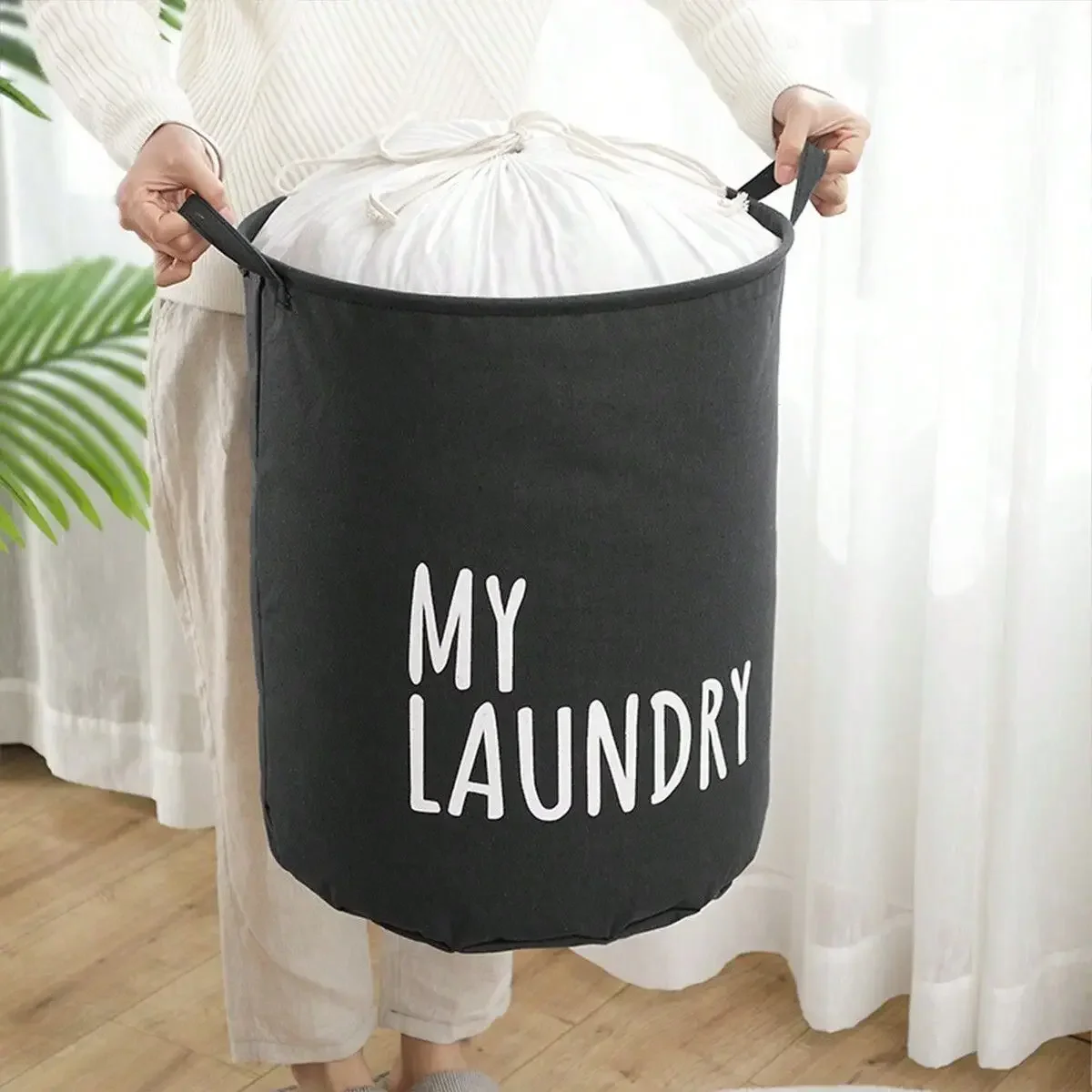 ตะกร้าใส่ผ้าพับได้แบบมีเชือกผู - Baby Clothing Hamper บทวิจารณ์และราคา