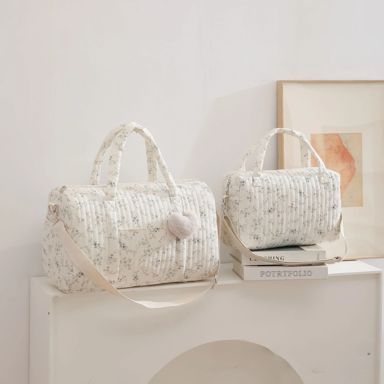 กระเป๋าแม่แบบปักลายดอกไม้ กระเ - Baby Clothing Hamper บทวิจารณ์และราคา