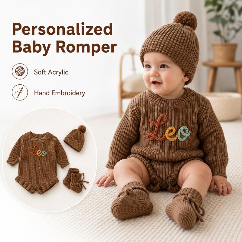 ชุดรอมเปอร์ถักสำหรับเด็กทารกแบ - Baby Clothing Name บทวิจารณ์และราคา