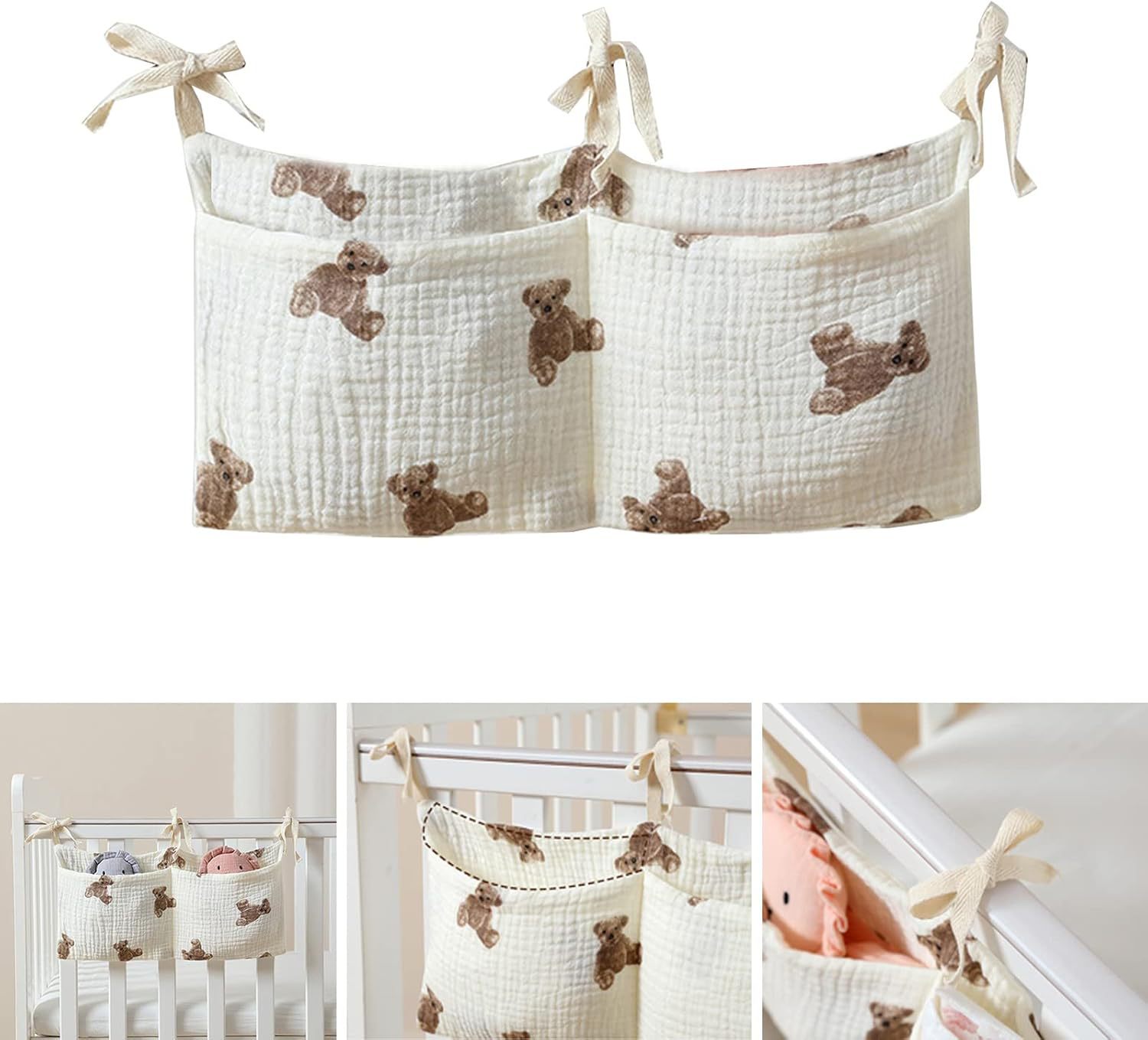 Baby Crib Organizer Cot Caddy  - Baby Clothing Hamper บทวิจารณ์และราคา